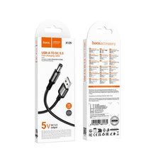 Заредете изображение във визуализатора на галерията – Cable USB A to DC 5,5mm Hoco 5V/1A 1m X129 Advantage black
