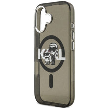 Заредете изображение във визуализатора на галерията – KARL LAGERFELD case for IPHONE 17 compatible with MagSafe KLHMP17SHGKCGKBK (IML Glitter k&amp;C Sketch Logo) black
