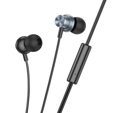 HOCO wire earphones Jack 3,5 mm with microphone M110 metal gray