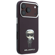 Заредете изображение във визуализатора на галерията – KARL LAGERFELD case for IPHONE 18 Pro Max/ 17 Pro Max compatible with MagSafe (Smooth Ikonik Sketch) burgundy
