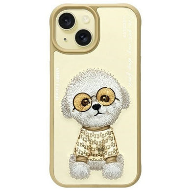 NIMMY case GLASSES COOL DOG for IPHONE 15 khaki