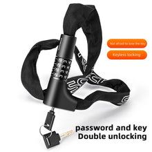 Заредете изображение във визуализатора на галерията – Rockbros 3230002001 bicycle lock with combination and key - black
