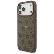 Заредете изображение във визуализатора на галерията – GUESS case for IPHONE 17 Pro Max compatible with MagSafe GUHMP17XG4GFRW (PU 4G Ring Classic Logo) brown
