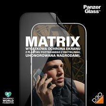 Заредете изображение във визуализатора на галерията – PanzerGlass Matrix Ultra-Wide-Fit hybrid glass for iPhone 15 Pro with positioner
