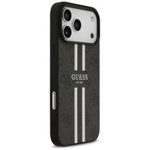 Заредете изображение във визуализатора на галерията – GUESS case for IPHONE 17 Pro Max compatible with MagSafe GUHMP17XP4RPSK (4G Printed Stripes) black
