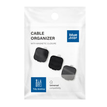 Заредете изображение във визуализатора на галерията – Blue Star PJ-OCZ7 magnetic cable organizer - black (3 pcs.)
