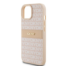 Заредете изображение във визуализатора на галерията – Original Case DKNY hardcase Leather Mono Stripe &amp; Metal Logo DKHCP15MPRTHSLP for Iphone 15 Plus/14 Plus pink

