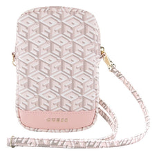 Заредете изображение във визуализатора на галерията – Guess Zip GCube Bottom Stripe phone bag - pink
