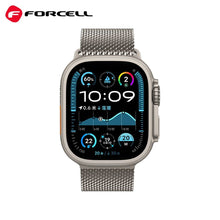 Заредете изображение във визуализатора на галерията – FORCELL F-DESIGN FA11 stainless steel strap for APPLE Watch 42 / 44 / 45 / 49 mm silver
