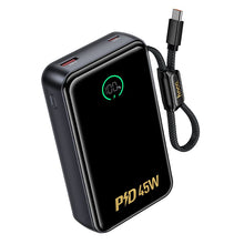 Заредете изображение във визуализатора на галерията – Powerbank 20000 mAh QC PD 2A 45W with built-in cable USB C Hoco Q54 metal gray
