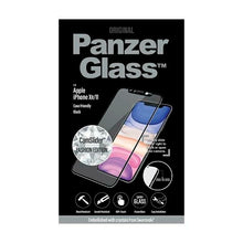 Заредете изображение във визуализатора на галерията – PanzerGlass E2E Super+ tempered glass with camera cover with Swarovsky crystal for iPhone XR / 11 - with black frame
