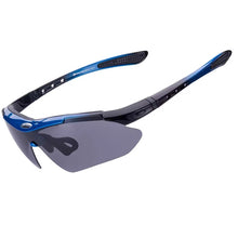 Заредете изображение във визуализатора на галерията – Rockbros 10007 polarizing cycling glasses - black and blue
