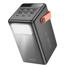 Заредете изображение във визуализатора на галерията – Powerbank Hoco 100000 mAh QC PD 2,4A 22,5W with built-in light J142 black
