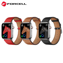 Заредете изображение във визуализатора на галерията – FORCELL F-DESIGN FA20 eco leather strap for APPLE Watch 42 / 44 / 45 / 49 mm red
