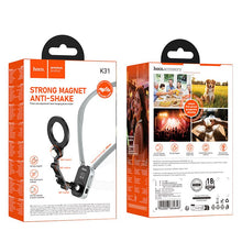 Заредете изображение във визуализатора на галерията – Neck magnetic phone holder Hoco K31 black gray
