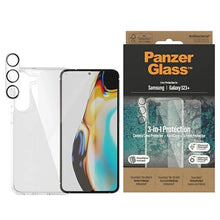 Заредете изображение във визуализатора на галерията – PanzerGlass Bundle 3in1 set transparent case + foil + camera cover for Samsung Galaxy S23+
