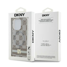 Заредете изображение във визуализатора на галерията – Original Case DKNY hardcase IML Checkered Mono Pattern &amp; Printed Stripes MagSafe DKHMP13XHCPTSE for Iphone 13 Pro Max beige
