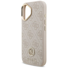 Заредете изображение във визуализатора на галерията – GUESS case for IPHONE 17 compatible with MagSafe GUHMP17SP4GRMDEP (PU W/ 4G Strass Logo) pink
