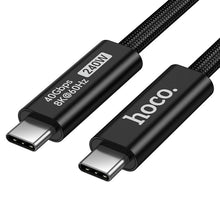 Заредете изображение във визуализатора на галерията – Cable USB C do USB C Hoco USB4 40Gbps/8K60Hz 5A 240W 2m US15 black
