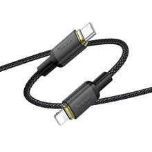 Заредете изображение във визуализатора на галерията – Cable USB C to Lightning Hoco PD 30W 1 m X128 Benefit black
