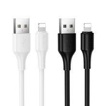 Заредете изображение във визуализатора на галерията – Cable USB A to Lightning Hoco 2,4A 1 m X120 white
