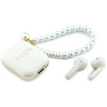 Заредете изображение във визуализатора на галерията – Wireless earphone GUESS TWS Pearl Strap GUE005327 white

