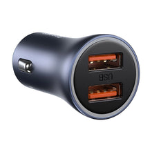 Заредете изображение във визуализатора на галерията – Baseus Golden Contactor Pro 2x USB-A 40W car charger QC SCP FCP AFC - gray
