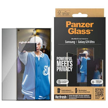 Заредете изображение във визуализатора на галерията – PanzerGlass Ultra-Wide Fit Privacy Tempered Glass with Positioner for Samsung Galaxy S24 Ultra
