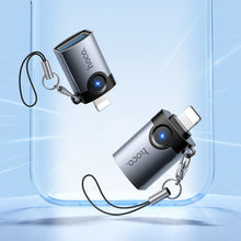 Заредете изображение във визуализатора на галерията – Adapter OTG Lightning to USB A Hoco UA46 Victory gray
