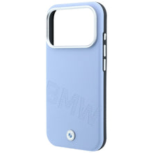 Заредете изображение във визуализатора на галерията – BMW case for IPHONE 18 Pro/17 Pro compatible with MagSafe (Sign Inclined Deboss Letters) blue
