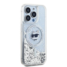 Заредете изображение във визуализатора на галерията – Karl Lagerfeld Liquid Glitter Choupette Head MagSafe case for iPhone 15 Pro Max - transparent
