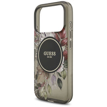 Заредете изображение във визуализатора на галерията – GUESS case for IPHONE 17 Pro compatible with MagSafe GUHMP17LHFWBRCESK (IML Flowers with Pearl Strap) black
