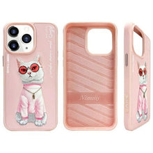 Заредете изображение във визуализатора на галерията – NIMMY case GLASSES COOL CAT for IPHONE 15 Pro pink
