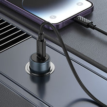 Заредете изображение във визуализатора на галерията – HOCO car charger Type C + cable Type C to Lightning PD QC 30W Z57 metal gray
