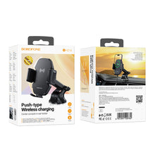 Заредете изображение във визуализатора на галерията – Borofone Car holder BH214 Adelante with induction charging to dashboard black
