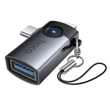 Заредете изображение във визуализатора на галерията – Adapter OTG 2in1 Lightning / USB C to USB A Hoco UA46E Victory gray
