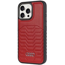 Заредете изображение във визуализатора на галерията – Audi Synthetic Leather case with MagSafe for iPhone 15 Pro - red
