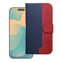 Заредете изображение във визуализатора на галерията – Flip case for iPhone 17 PRO Split Book navy and red
