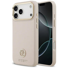 Заредете изображение във визуализатора на галерията – GUESS case for IPHONE 17 Pro Max compatible with MagSafe GUHMP17XPGCRMDEP (PU W/ Grained Strass Logo) pink
