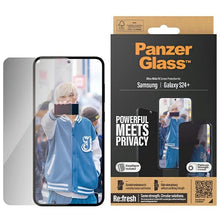 Заредете изображение във визуализатора на галерията – PanzerGlass Ultra-Wide Fit Privacy Tempered Glass with Positioner for Samsung Galaxy S24+
