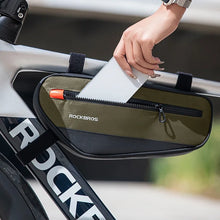 Заредете изображение във визуализатора на галерията – Rockbros 30120079001 bicycle bag for 1.7 l frame - green and black

