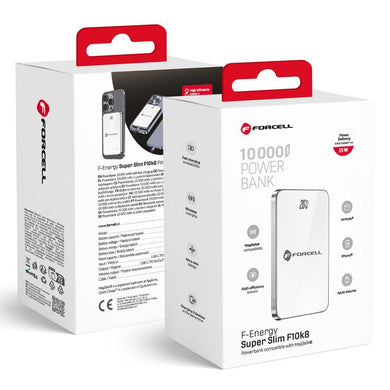 FORCELL F-ENERGY F10K8 Super Slim powerbank compatible with MagSafe PD3.0 QC4.0 15W 10000 mAh white