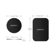 Заредете изображение във визуализатора на галерията – Ugreen LP123 60410 round/rectangular metal plates for magnetic phone holders - black (2 pcs)
