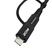 Заредете изображение във визуализатора на галерията – Wozinsky WNBAA 4in1 cable 2x USB-C 1x USB-A 1x Lightning 60W 1 m - black
