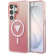 Заредете изображение във визуализатора на галерията – GUESS case for SAMSUNG S26 Ultra GUHMS26LHGTMLCGP (Magnetic IML Gradient Triangle) pink
