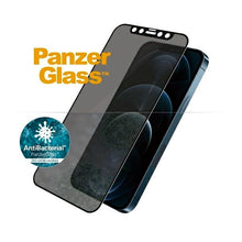 Заредете изображение във визуализатора на галерията – PanzerGlass E2E Super+ Microfracture antibacterial tempered glass for iPhone 12 Pro Max - with black frame
