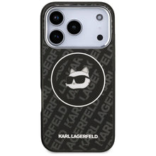 Заредете изображение във визуализатора на галерията – KARL LAGERFELD case for IPHONE 17 Pro Max compatible with MagSafe KLHMP17XHMKBCHOK (IML Choupette Head Logo) black

