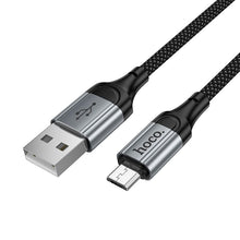 Заредете изображение във визуализатора на галерията – Cable USB A to Micro USB Hoco 2,4A 1,5 m X121 black

