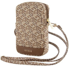 Заредете изображение във визуализатора на галерията – Guess Zip GCube Bottom Stripe phone bag - brown
