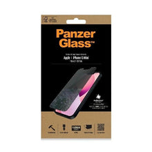 Заредете изображение във визуализатора на галерията – PanzerGlass Standard Super+ antibacterial privatizing tempered glass for iPhone 13 mini
